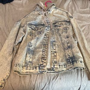 Streetwear society | M | Lightwash Jean Jacket w Sweater hoodie